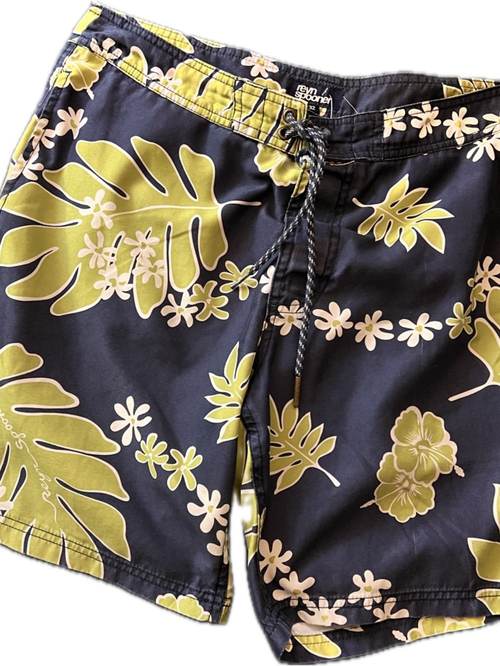 reyn spooner Navy & Olive Floral Hybrid Swim Shorts